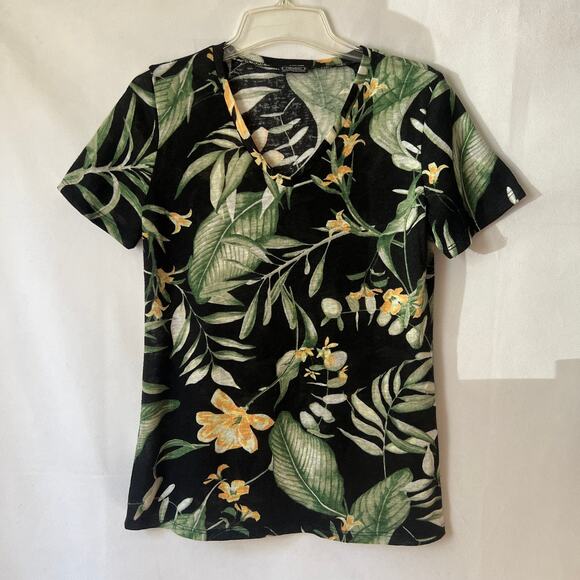 Vintage Y2K Clientele Top Womens Medium Floral Tropical Boho Cottagecore Beachy - Picture 1 of 9